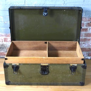 Rare Vintage Genuine National Vulcanized Fiber Travel Trunk in