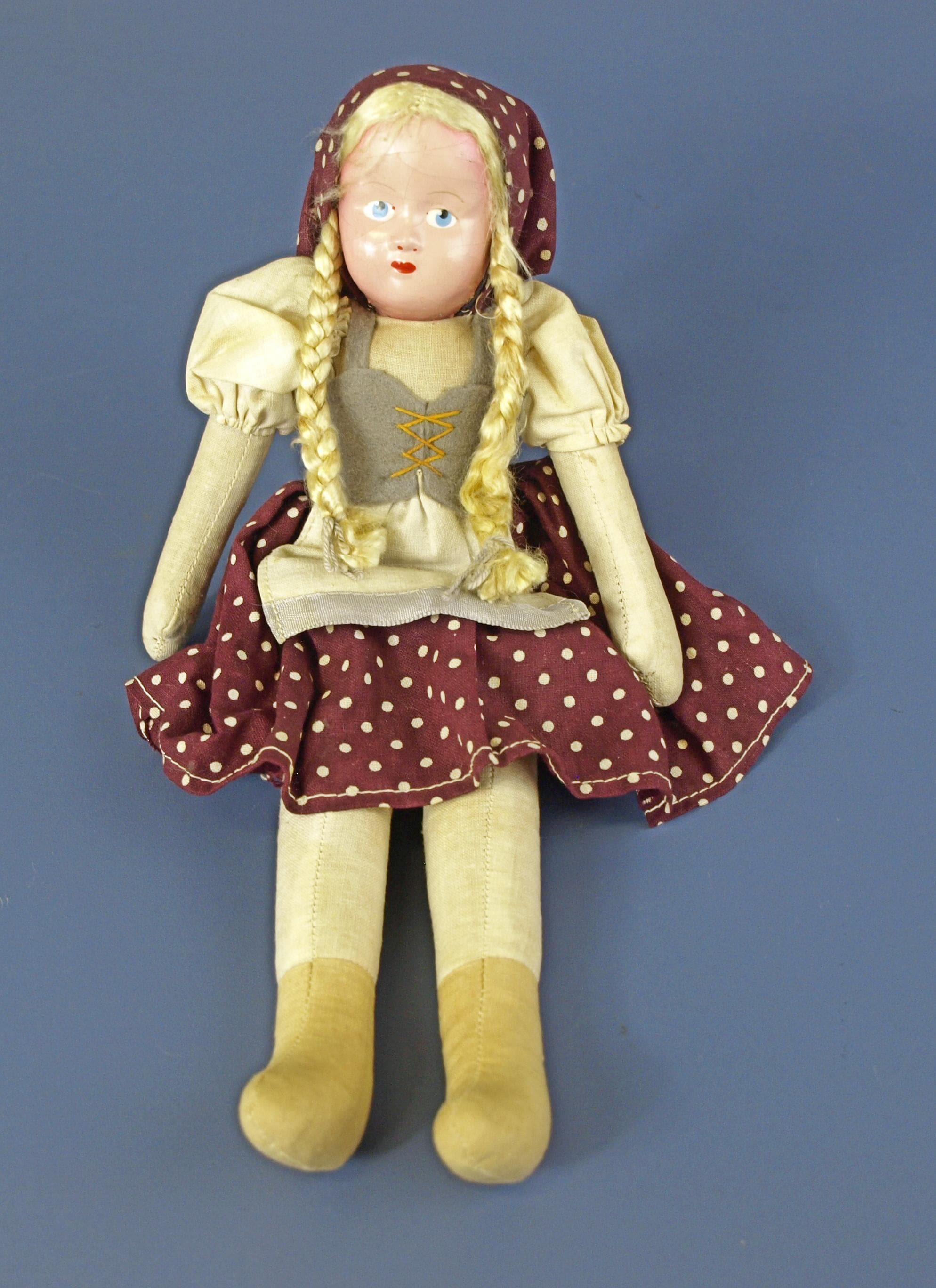 Vintage Cloth Face Doll 1940's - Etsy