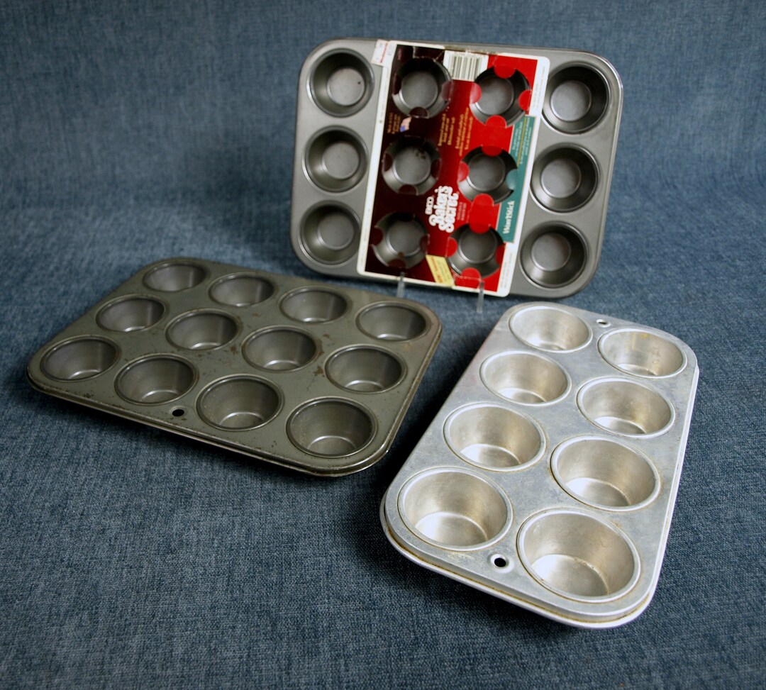 Vintage EKCO Baker's Secret Two 12 Pour Mini Muffin Pans and Aluminum