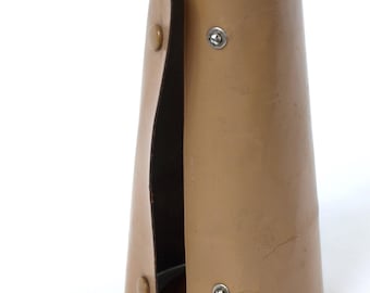 Vintage Conical Leather Case for Knockout Punch Tool Set - Case Only - 7.5" Long w/ Snap Closure & Closed Ends - VG Condition