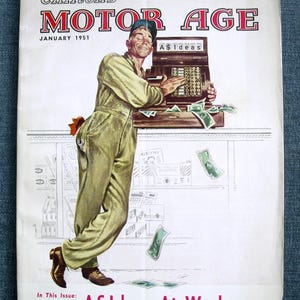 Chilton&#39;s Motor Age January 1951 Magazine - Mid Century Vintage Motorhead / Car Publication