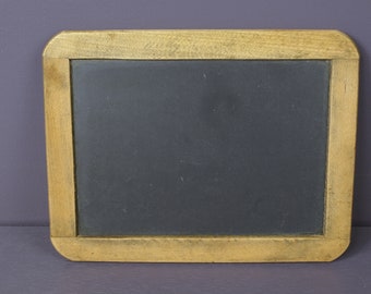 Vintage Double-Sided Slate Chalkboard, 8.5" long x 6.5" wide - Circa 1940's - Very Good condtion