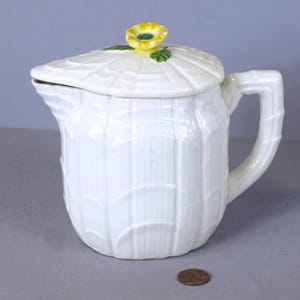 Mid Century Vintage Hand Painted Creamer w/ Lid, Made in Japan circa 1950's - 5.5" high x  6" wide x 3.5" deep - Good condition