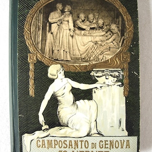 Vintage Camposanto di Genova Italien 50 Vedute / Friedhöfe von Genua 50 Ansichten Souvenir Postkarte Ordner Buch Nr. 74116 - sehr selten