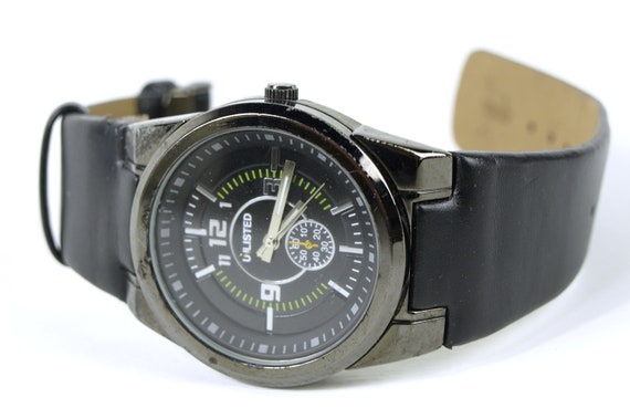 Wrist watch black leather - Gem
