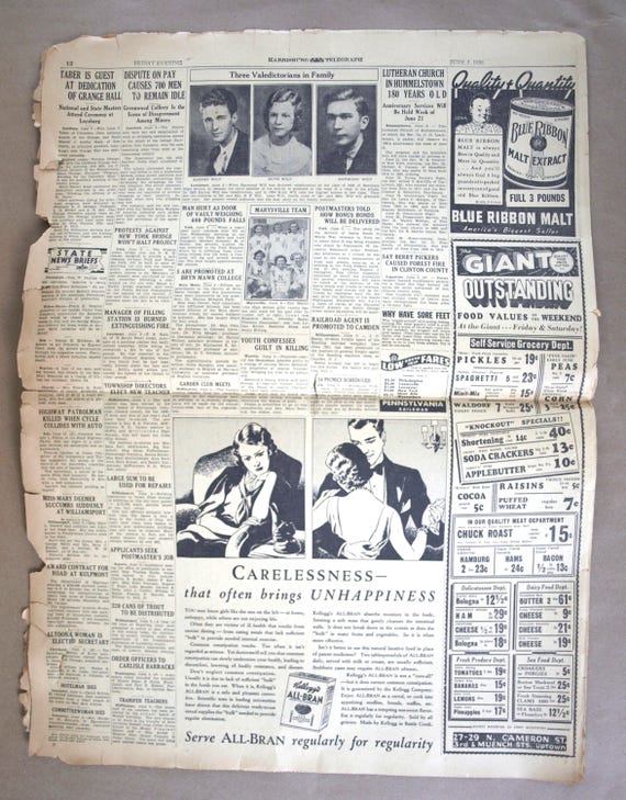 洋書 WAR PAPERS Vintage WWII Newspaper 