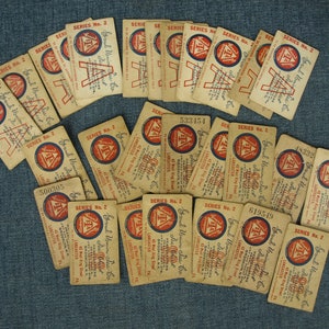 Vintage Grand Union Tea Company Tea Check Series No. 2 Card estampillée 88 et A - New York et Brooklyn N.Y. pour Lancaster PA Location - Lot 28