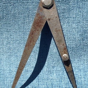 Vintage L.S. Starrett Co Joint Hermaphrodite Inside Caliper / Compass / Divider with Adjustable Leg - opens to 9.5 inches - Machinist Tool