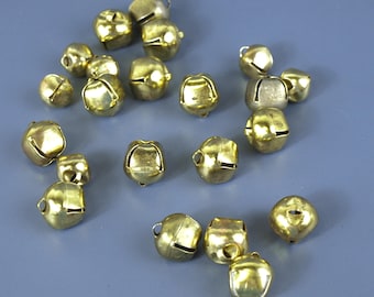 Campanellini natalizi decorativi vintage color oro / Lotto di 22 pezzi / 0,25-0,5"