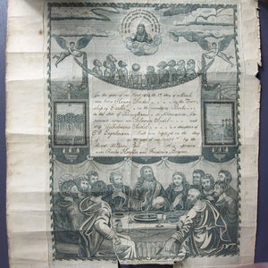 Antiek 17 maart 1852 (Pennsylvania) Geboorte-/doopakte voor Henry Seidel uit Exeter (Pennsylvania)