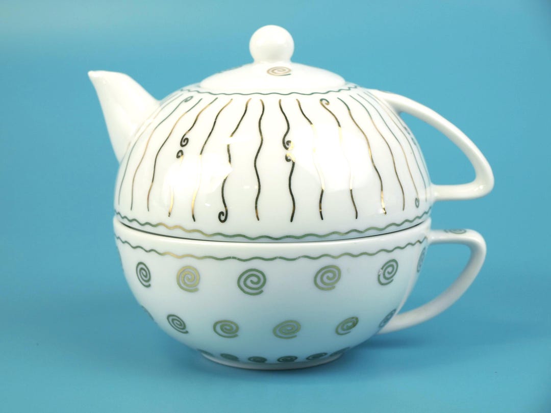 Nile Patterns Vintage Pottery Barn Nile Pattern Ceramic Personal Nesting Teapot in ...