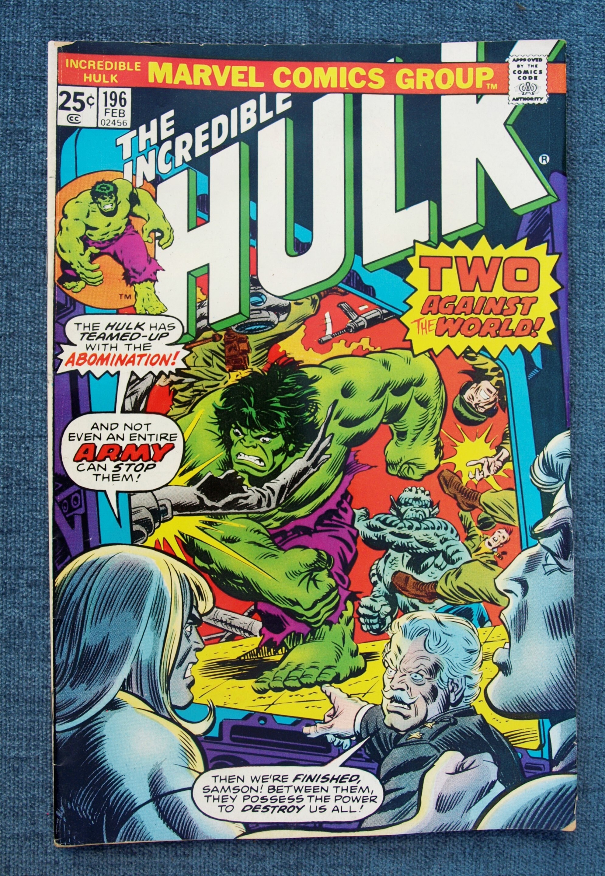 The Incredible Hulk Vol. 1 No. 196 February 1976 Marvel Comic Book