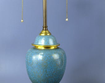 Antique Cloisonné Enamel Footed Ginger Jar Table Lamp (c. 1910s) W