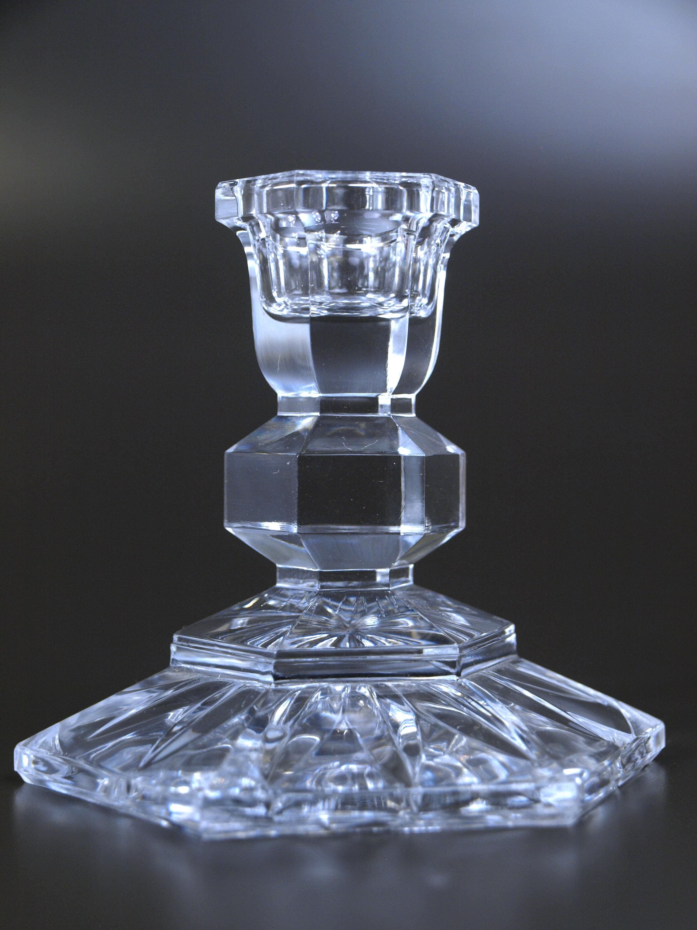 1940年代　アメリカ製ガラス製 八角形 キャンドルホルダー貴重なブルー 1940年代 アメリカ製ガラス製 八角形 キャンドルホルダー貴重なブルー