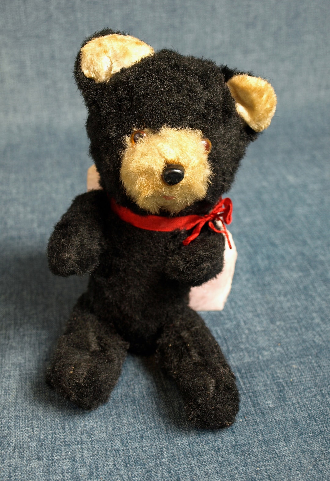 Vintage Black Teddy Bear Stuffed Animal Plush - 10" Tall With ...