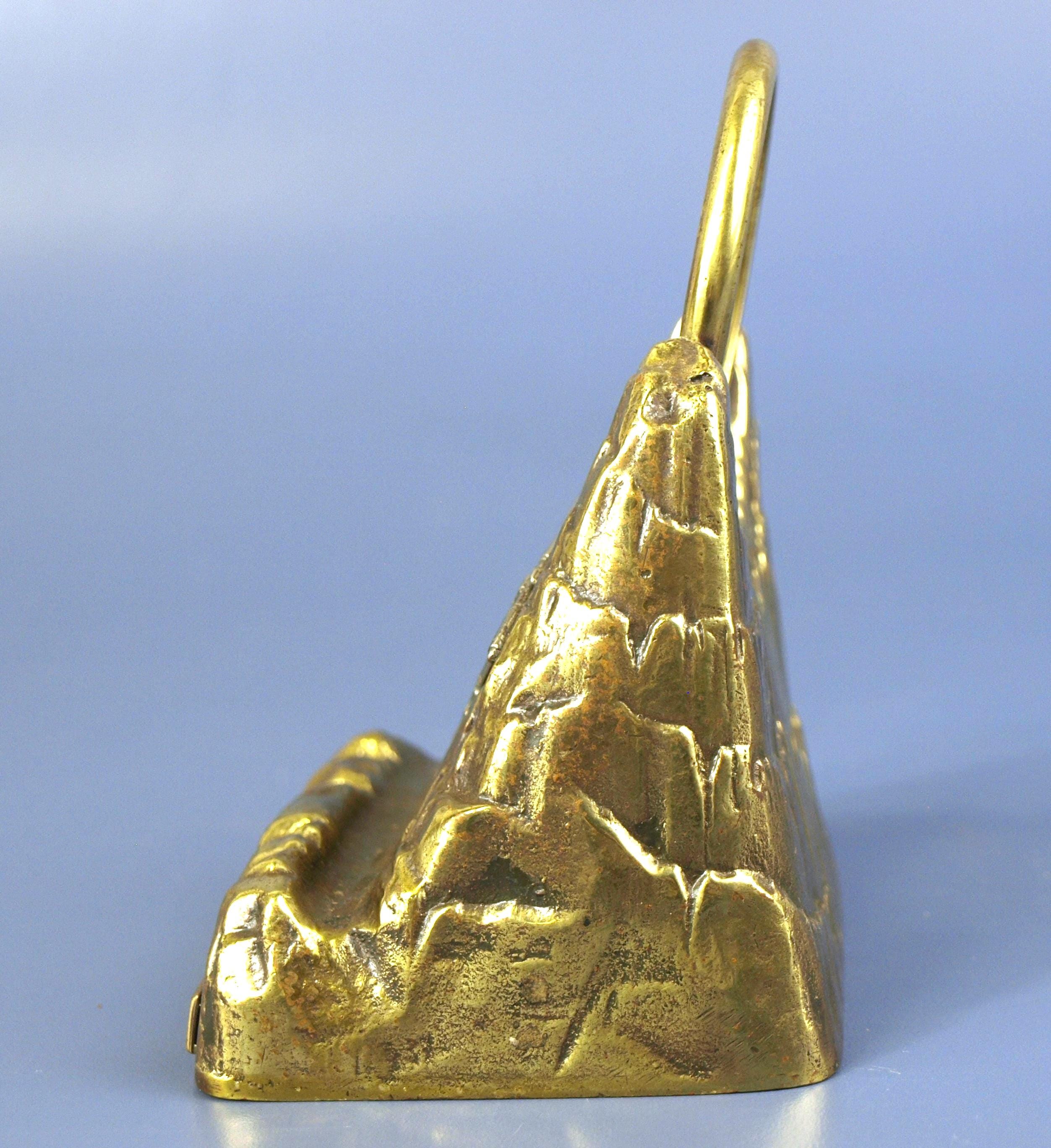 Vintage Brass Business Card Holder and Paperweight 