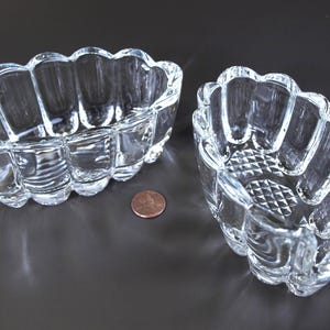 Vintage Princess House Crystal Spoon / Fork Holder in Pattern #438, Set of 2 - Ribbed Design w/ Scalloped Edge - Discontinued, VG condition