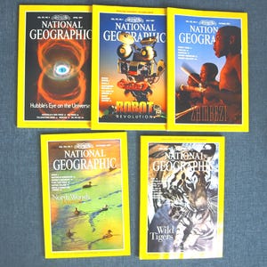 1997 National Geographic Magazines - lot of 5 - April, July, October, November, December - Superb NM Condition