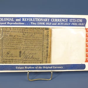 Vintage Lot of Colonial / Revolutionary Money (Reproduction) Set B New Hampshire / Rhode Island / Massachusetts / Virginia / Connecticut/ US