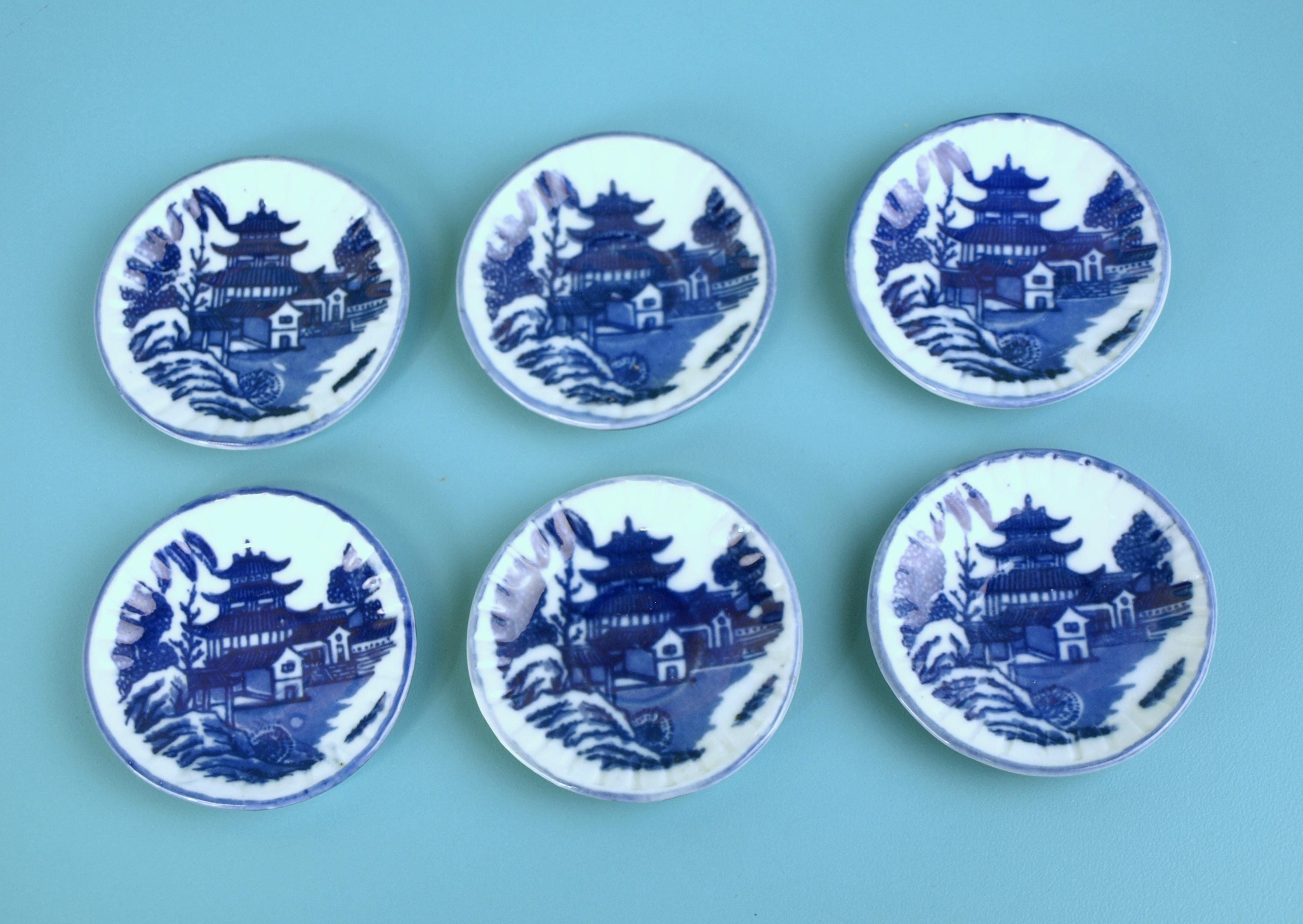 Vintage Flow Blue Willow Child's Tea Set, Asian Motif With Backstamp ...