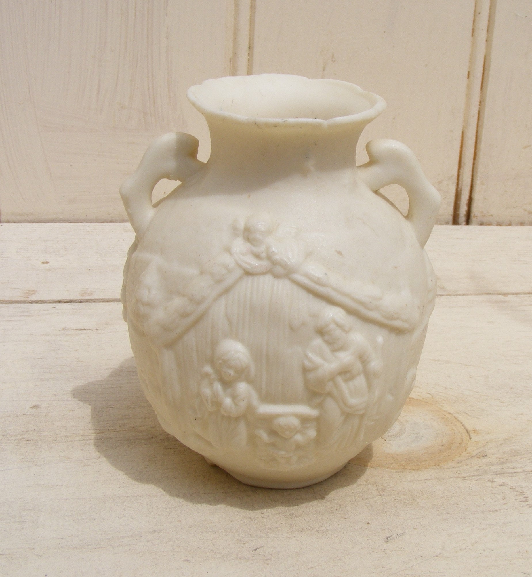 Miniature Porcelain Bisque Pottery Double Handle Vase w Etsy