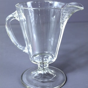 Antique Clear Pressed Glass Footed Creamer w/ Textured Spout, circa 1900&#39;s - Unknown Maker - Very Good condition