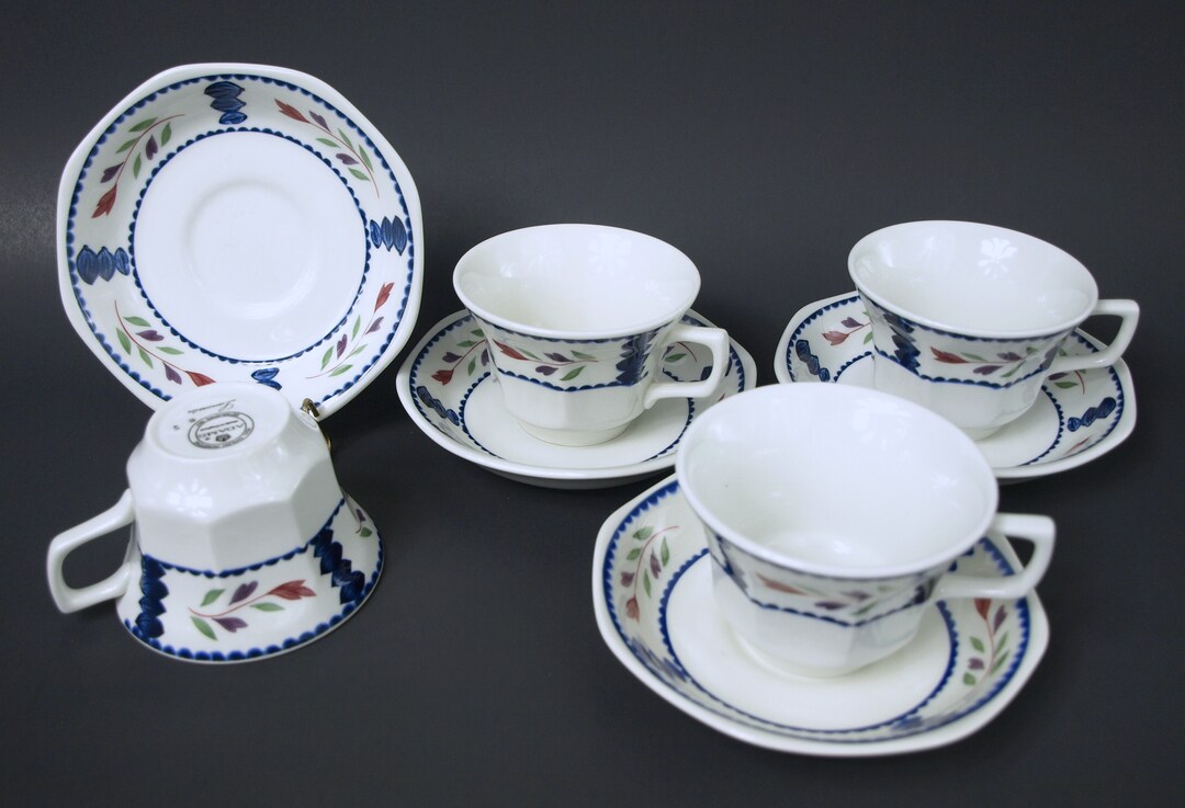 Vintage Adams Ironstone Lancaster Pattern Tea Cup and Saucer Set Circa