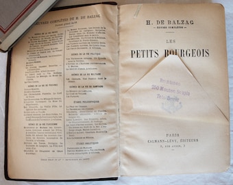 Scenes De La Vie Parisienne Les Petits Bourgeois by H. De Balzac – Scenes of Parisian Life the Petty Bourgeois – Vol. 1 Leather French Book