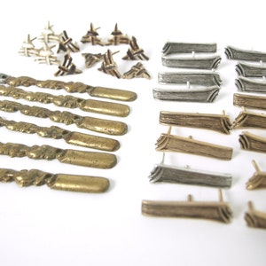Rare Vintage Lot of Eyeglass Frame and Temple Charms, Eyewear Decor - Circa 1940&#39;s - Includes Single & Double Posted Metal Embellishments
