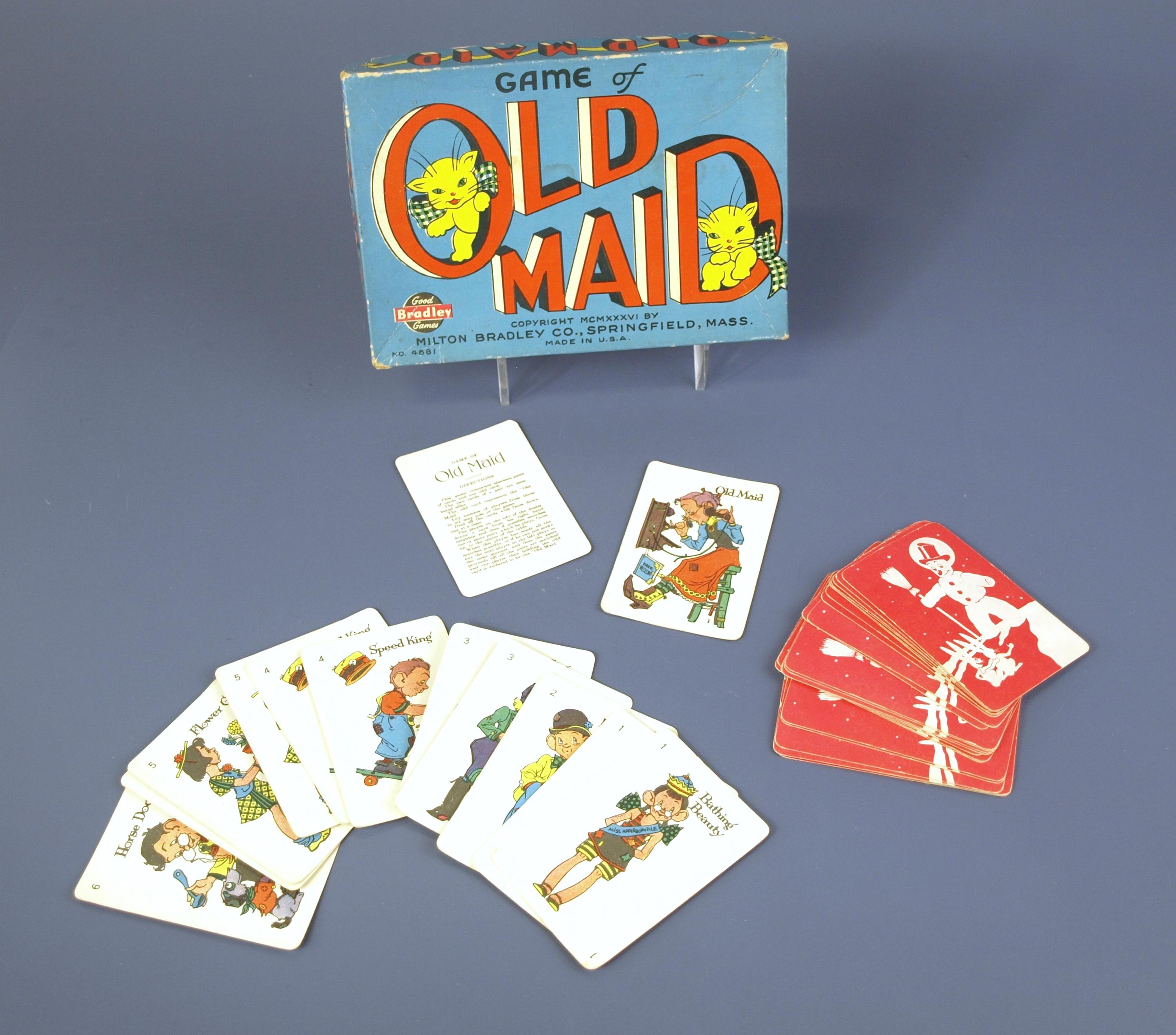 iman 専用 Antique 1926 Old Maid Card Game No. 4681 by Milton Bradley Made in
