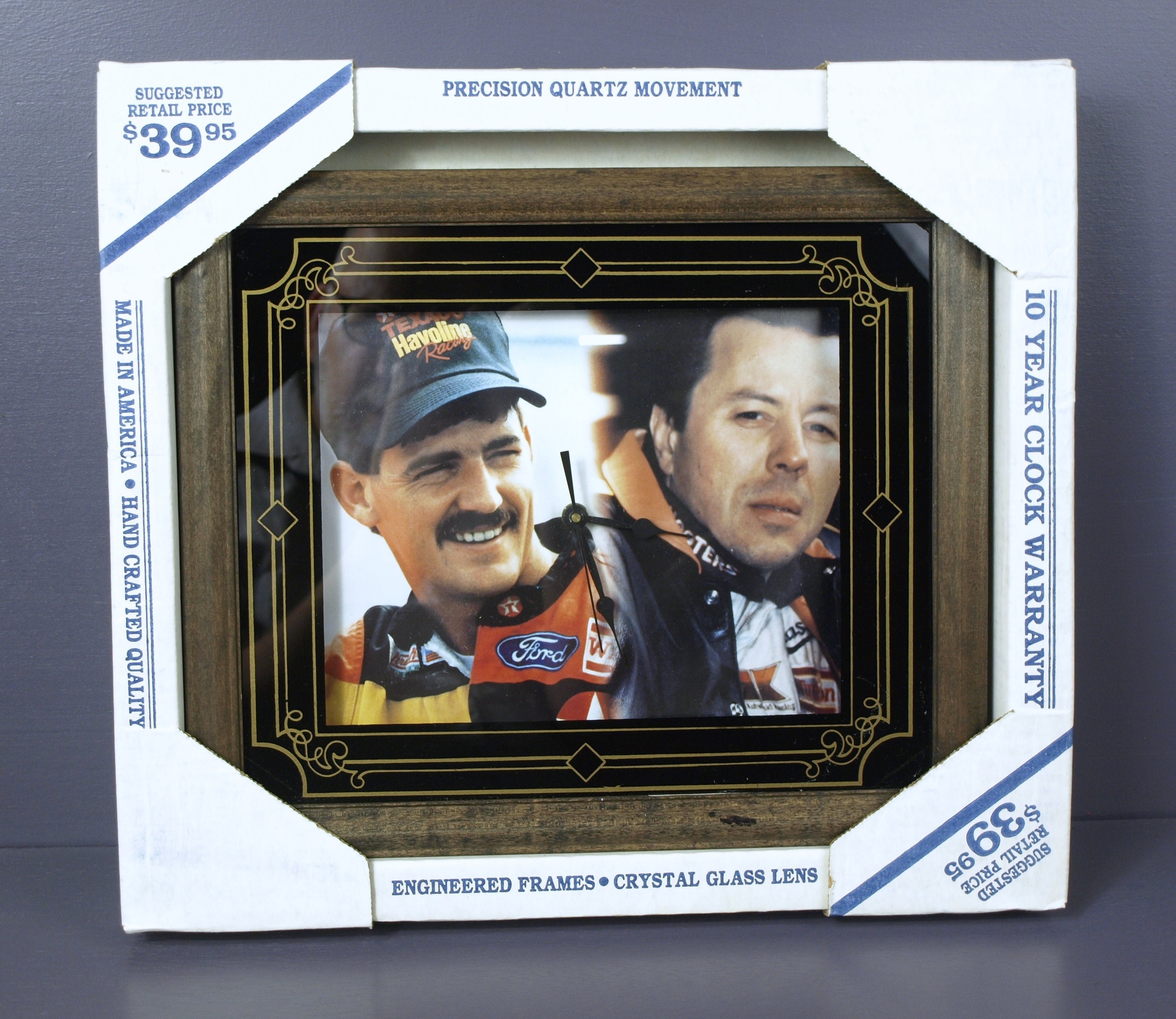 Vintage Nascar Davey Allison - Allen Kulwicki Clock in Original