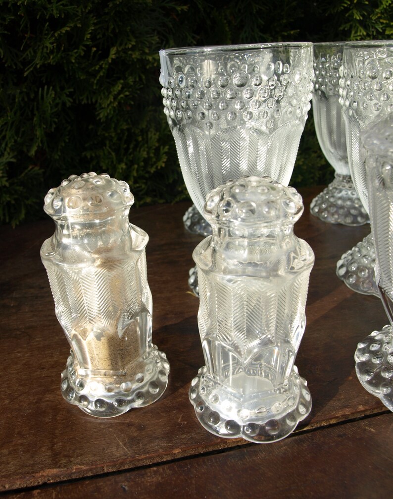 Vintage Hobnail Clear Glass Set Footed Tumblers / Drinking Etsy Ireland