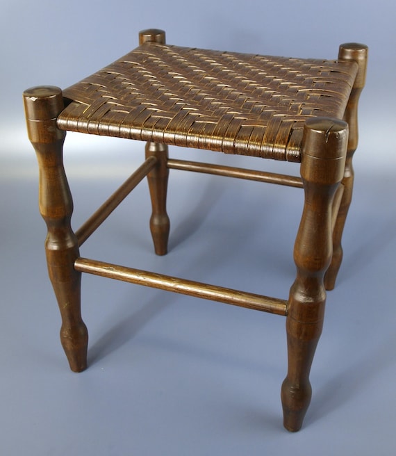 木製スツール　ヴィンテージ 1950年代頃のヴィンテージ 16インチ高木製スツール、スプリントウッド