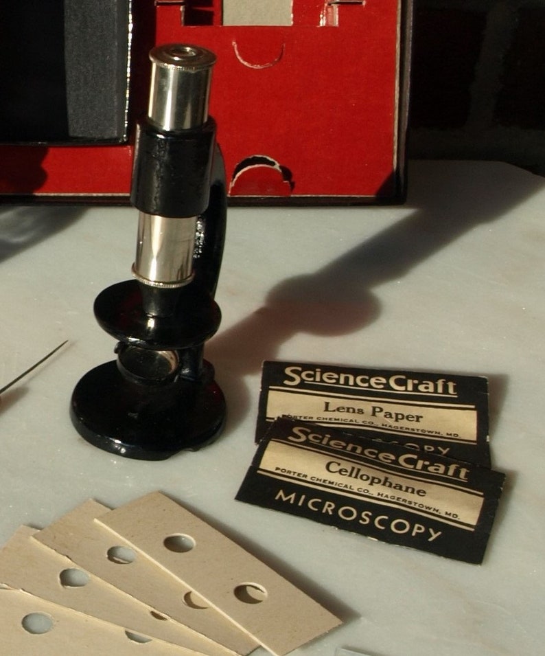 Vintage Junior Science Craft Toy Microscope Set by the Porter - Etsy