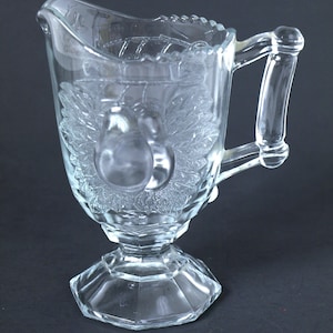Vintage &quot;Baltimore Pear Clear&quot; Glass Creamer by JEANNETTE - Footed Pedestal Creamer, 6 Fluid Ounce Capacity -  Circa 1950&#39;s - Excellent!