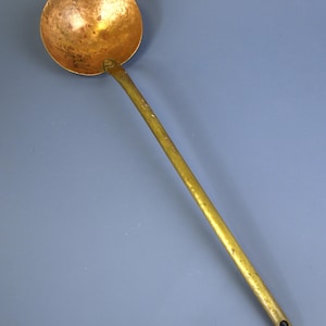 Vintage Handmade Copper & Brass Ladle; Copper dipper bowl with Brass handle for Open fire cooking or Display
