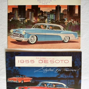 1955 Cadillac De Soto Fireflite Automobile Car Dealer Advertising Sales Catalog Brochure and Poster Foldout Memorabilia