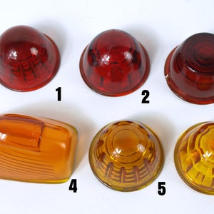 Vintage Red and Orange Glass Taillights - Car / Truck / Automobile Tail Lenses - Arrow 3104, L.L. Co. 3003, LS 303 KD Truck Cab Lights