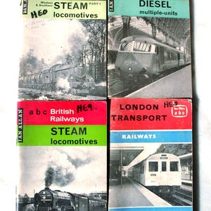 Locomotive Pocket Paper Back Books (4) – abc British Railways Steam Locomotives, Diesel Multiple-Units 1963, London Transport Railways