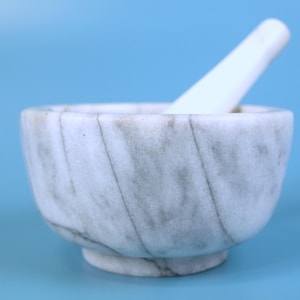 ヴィンテージホワイトマーブルモルタル＆ペストルセット | モルタル（ボウル）高さ2.5インチ×直径4.5インチ