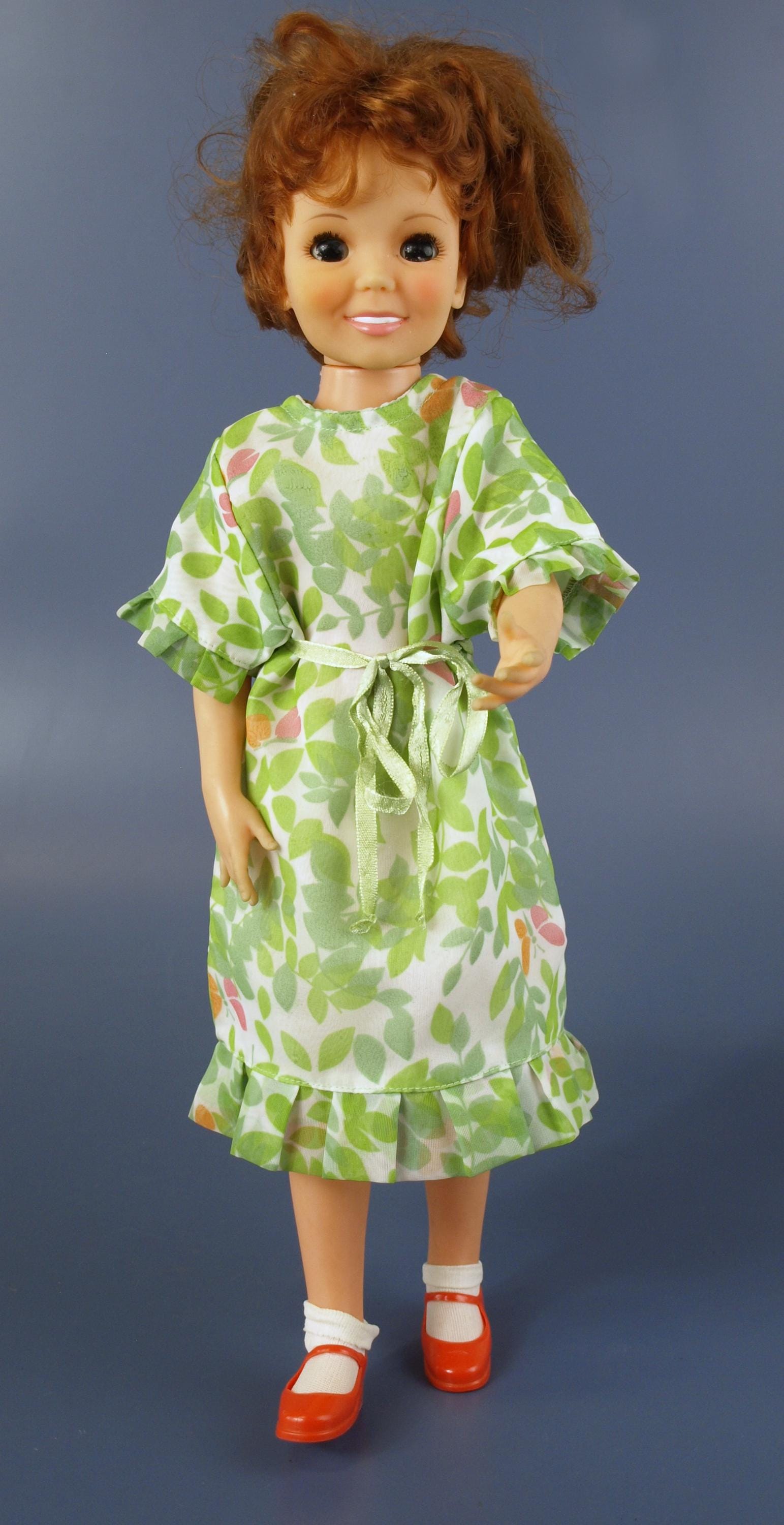 crissy doll green dress Vintage 1969 Ideal GH-17-H129 Working Growing Hair Mechanism 18