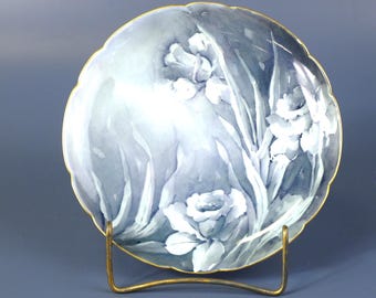 Vintage handbemalte Narzisse Porzellanteller in Blau von Haviland Limoges Made in France - Neuwertiger Zustand