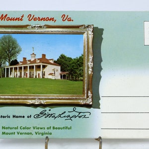 Ensemble de cartes postales dépliantes « Maison historique de George Washington » à Mount Vernon, Virginie, vers 1976 - Souvenirs et souvenirs de voyage - VG