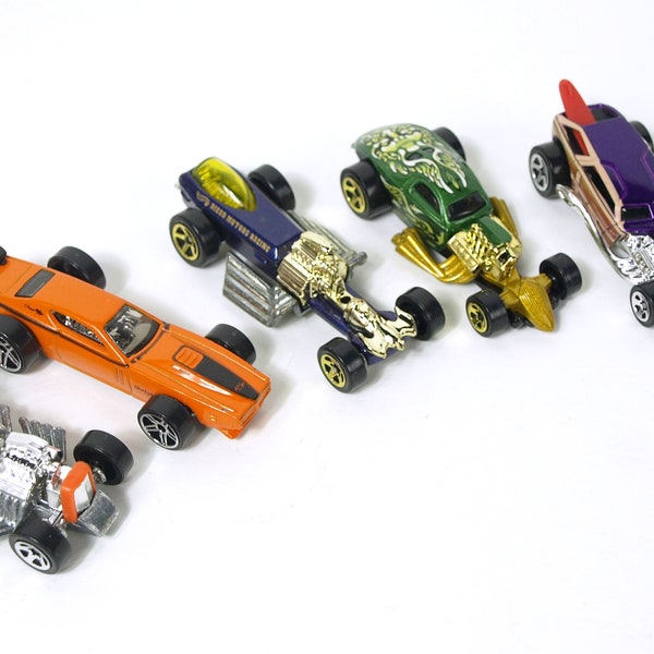 Vintage Hot Wheels Racer Collection - 6 Cars:  71 Dodge Charger, Overbored 454T, Rigor Motors Racing, Way 2 Fast, Surf Crate, 1/4 Mile Coupe