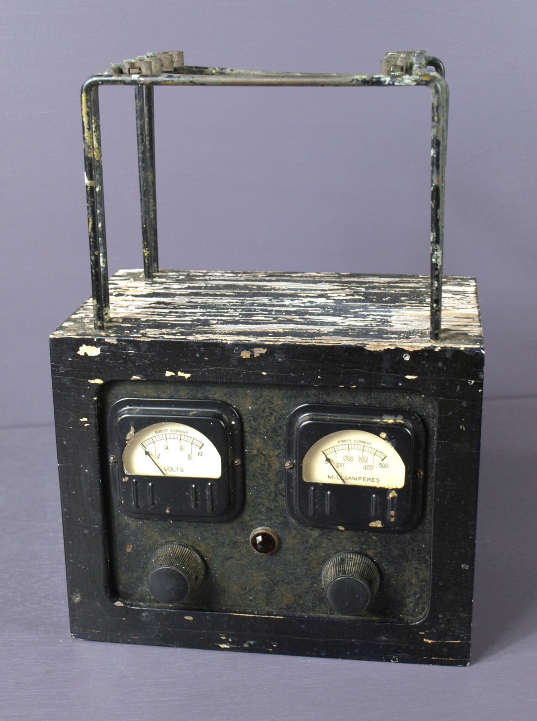 Vintage Electrical Testing Equipment Box With Direct Current Volts and