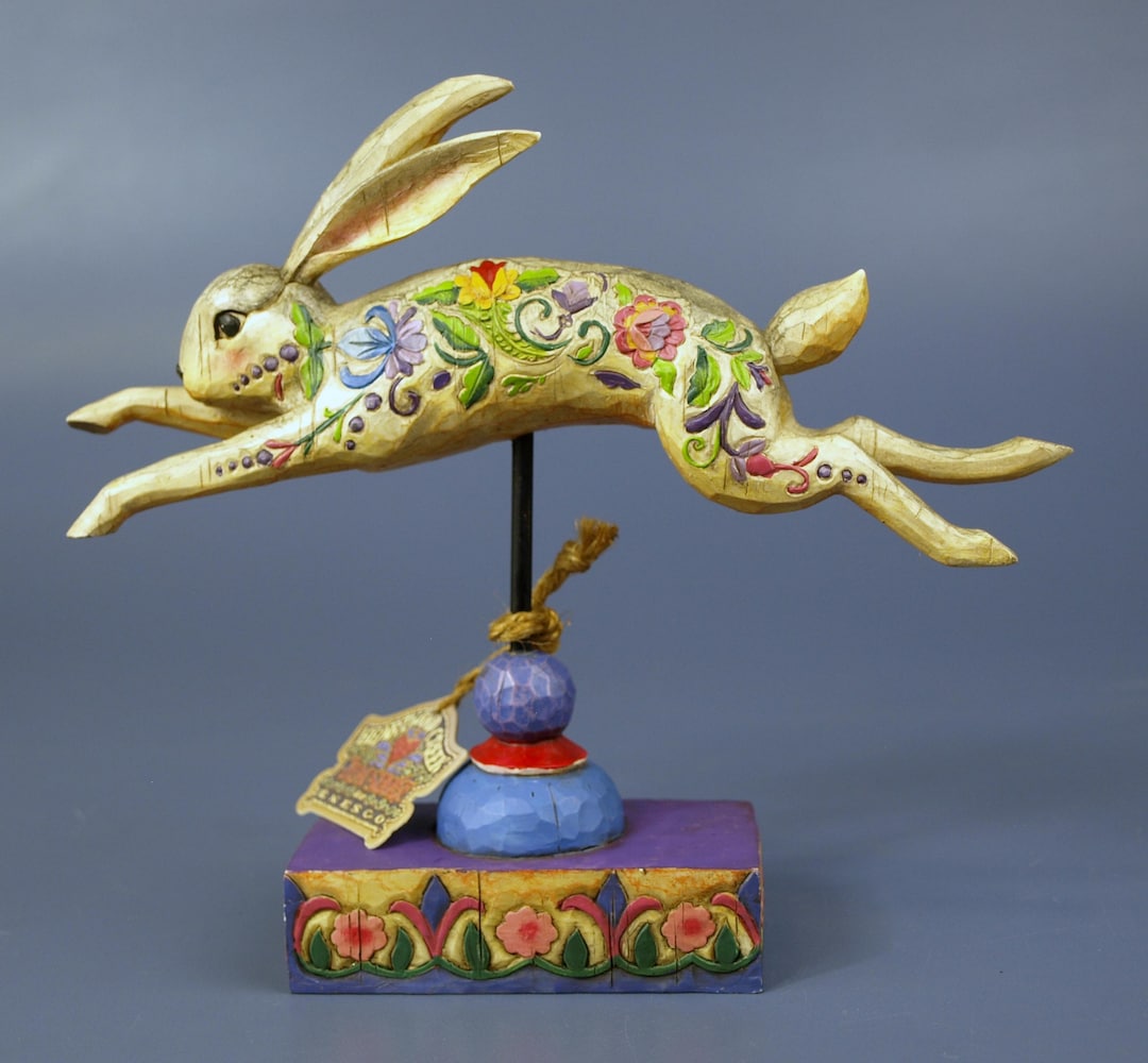 Vintage Heartwood Creek Jim Shore 'countryside Beauty' Folk Art Rabbit ...