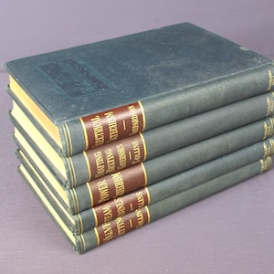 Antique "The Power Plant Library" Set - Steam Turbines, Valve Setting, Power Catechism, Electric Catechism & Shafting Belting Governors - HC