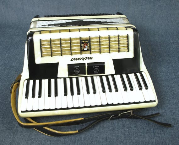 Vintage Camerano Italian Piano Accordion M 608/45 With Faux Mother