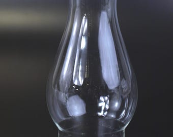 Vintage Clear Glass Chimney for Hurricane Lamp, 8.75" high with 3" fitter | Very Good condition