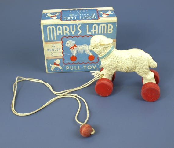 Vintage Mary's Lamb Pull Toy No. 105 by HUBLEY Made From 